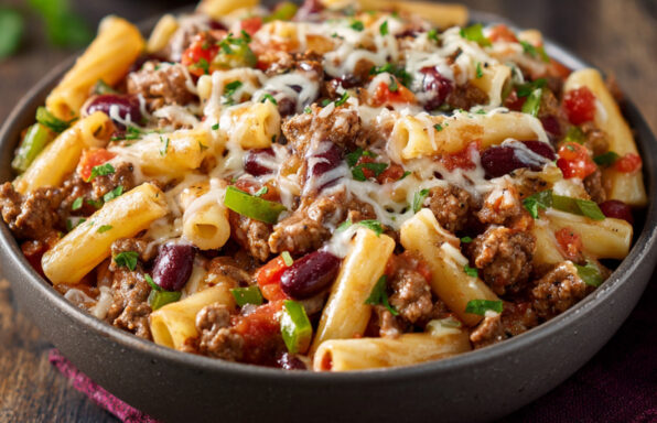Firehouse Chili Pasta Bake