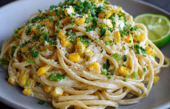 Miso Butter Corn and Chive Linguine